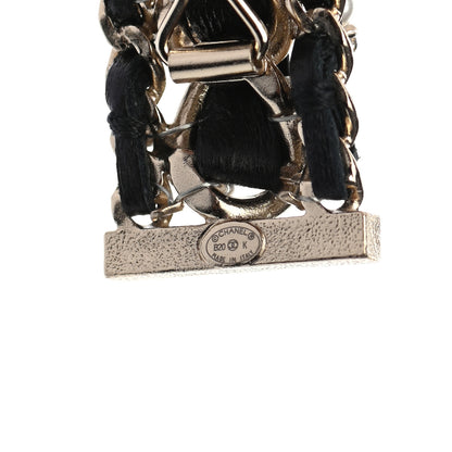 Chanel Lambskin Pearl Crystal CC Hair Clip Barrette Gold 3 of 5