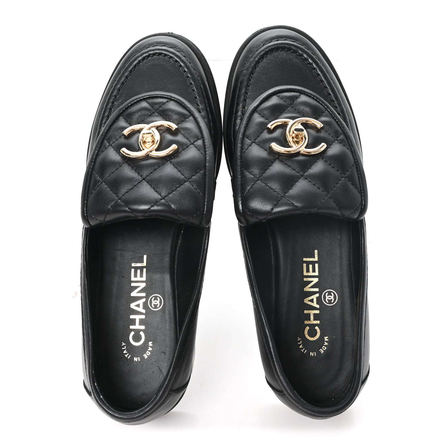 Chanel Lambskin Quilted CC Turnlock Loafers 36 Black 2 of 10