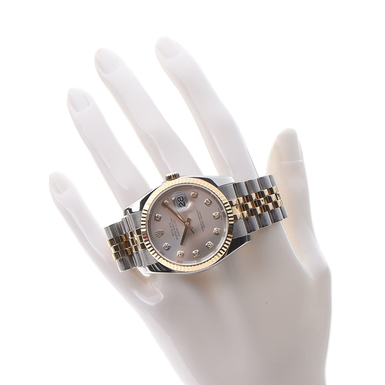 Rolex Stainless Steel 18K Yellow Gold Diamond 36mm Oyster Perpetual Datejust Watch Silver 116233 2 of 11