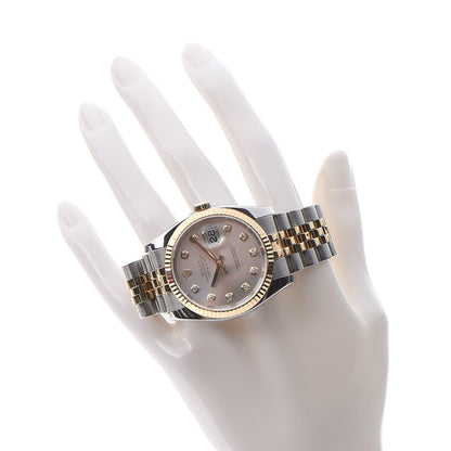 Rolex Stainless Steel 18K Yellow Gold Diamond 36mm Oyster Perpetual Datejust Watch Silver 116233 2 of 11