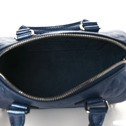 Louis Vuitton Metallic Empreinte Monogram Giant Speedy Bandouliere 20 Navy Nacre 5 of 8