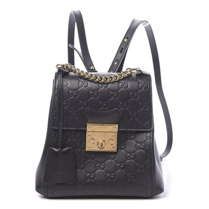 Gucci Guccissima Signature Padlock Backpack Black 1 of 9