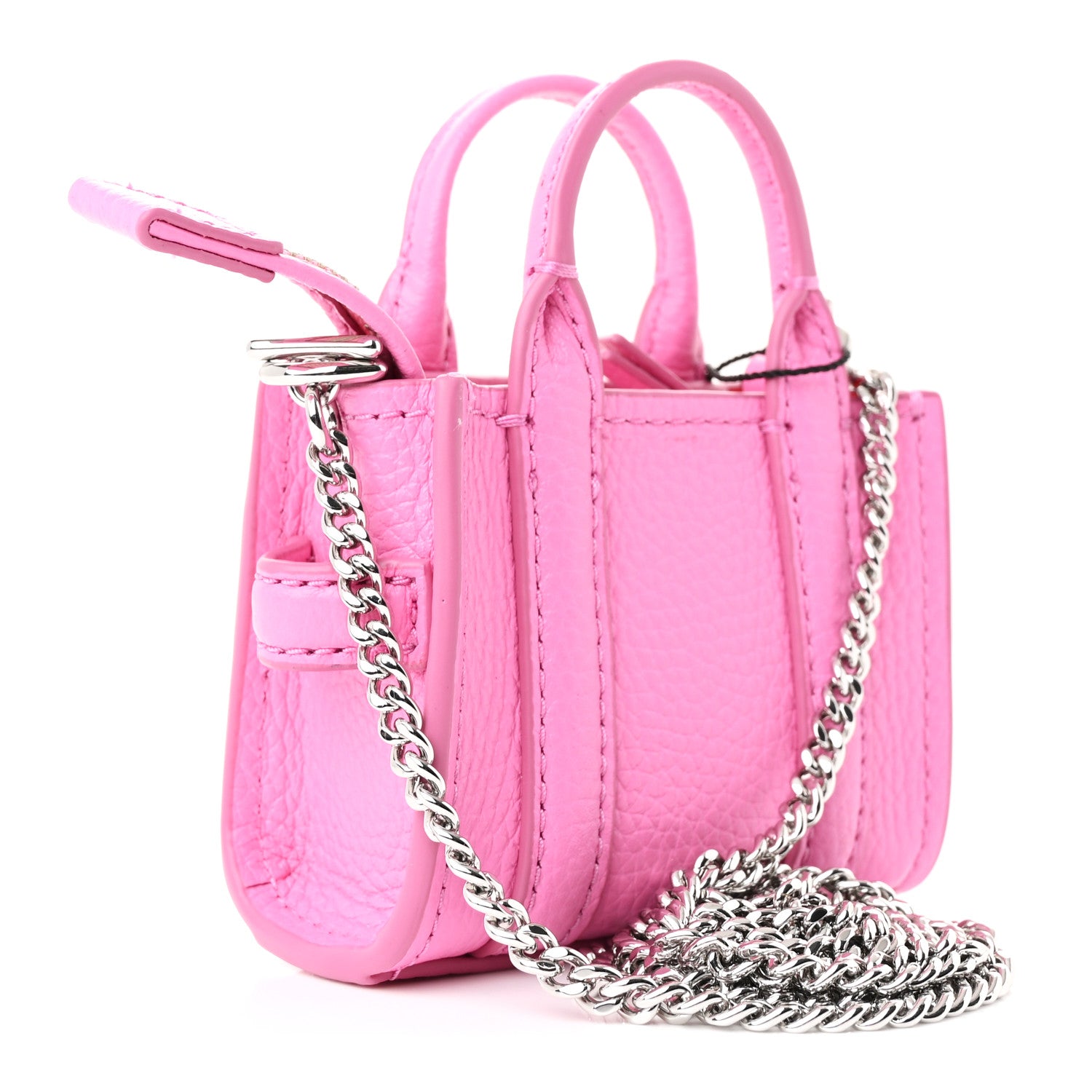 Marc Jacobs Grained Calfskin Nano The Tote Bag Crossbody Bow Pink 3 of 10