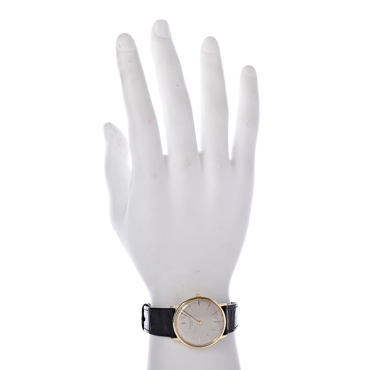 Patek Philippe 18K Yellow Gold Alligator 32mm Calatrava Manual Winding Watch 3536 2 of 7
