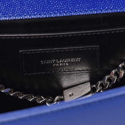 Saint Laurent Grain De Poudre Medium Classic Monogram Kate Satchel Flash Blue 7 of 10