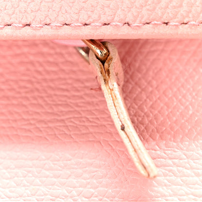 Chanel Grained Calfskin CC Button Yen Wallet Pink 11 of 13