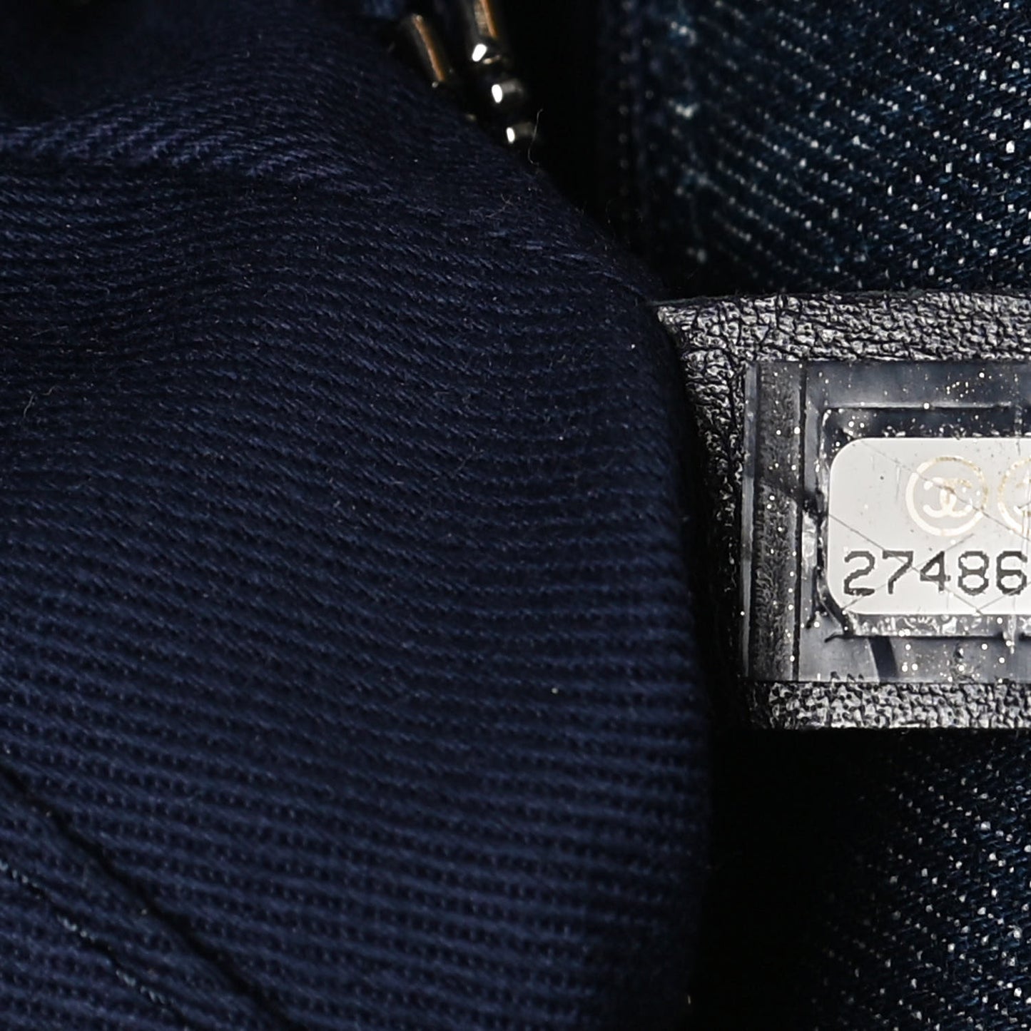 Denim Quilted Small Coco Handle Flap Blue