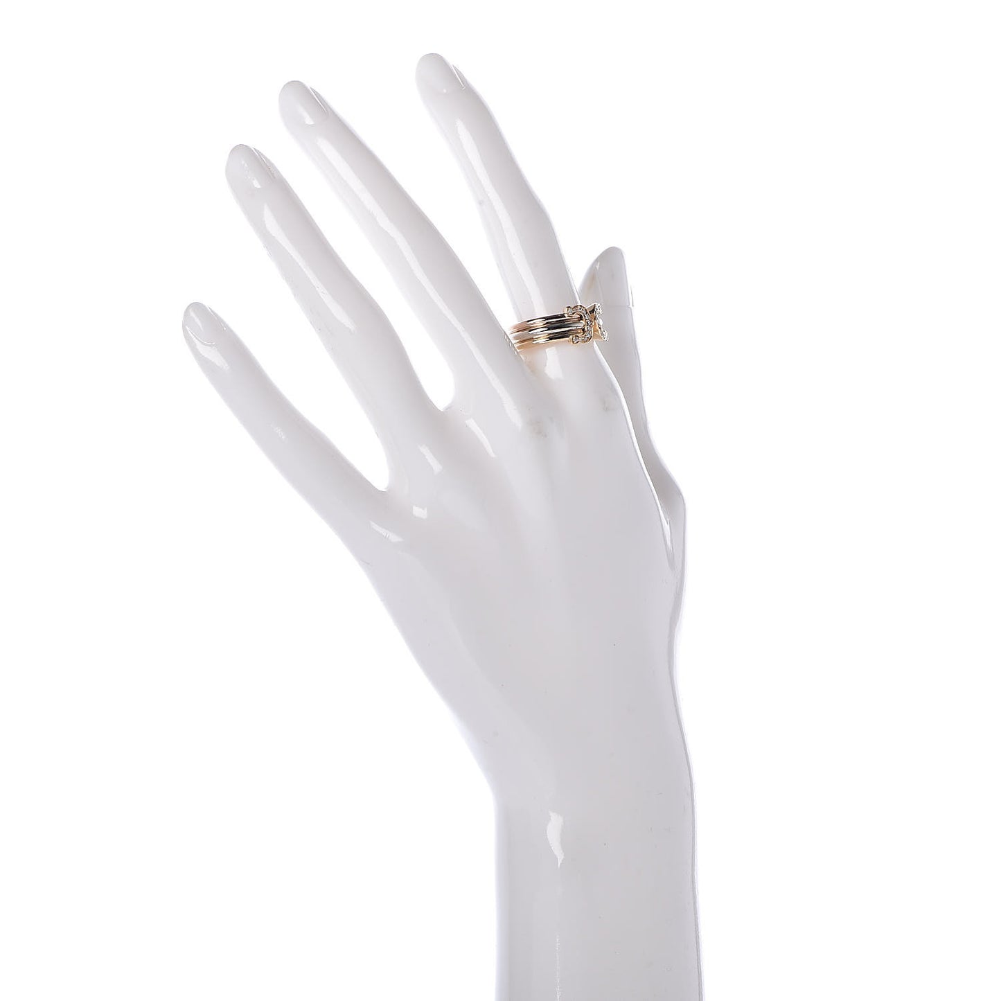 18K Pink Yellow White Gold Diamond C De Ring 54 6.75