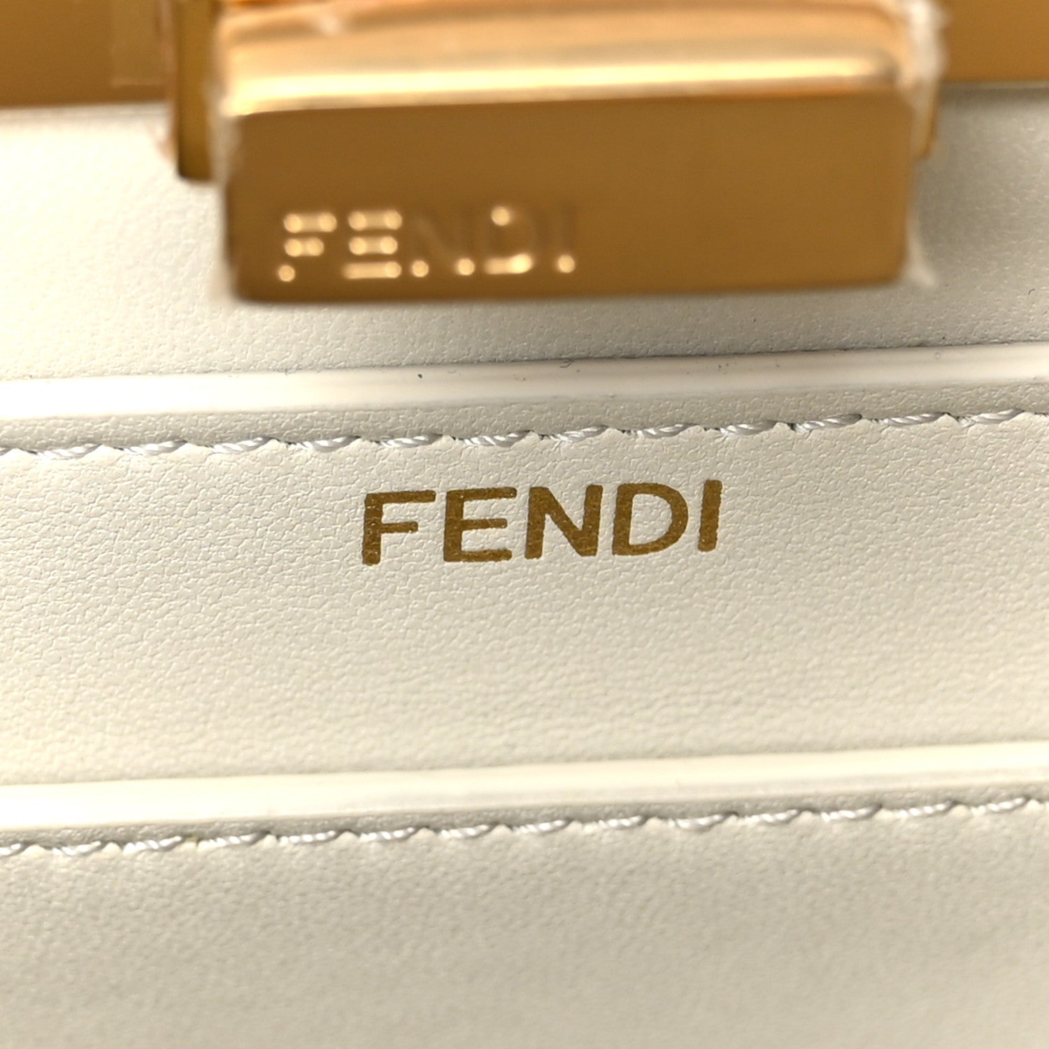 Fendi Vitello Seta Shiny Nappa Small Peekaboo I SEE U Satchel Spring Turquoise White 7 of 11