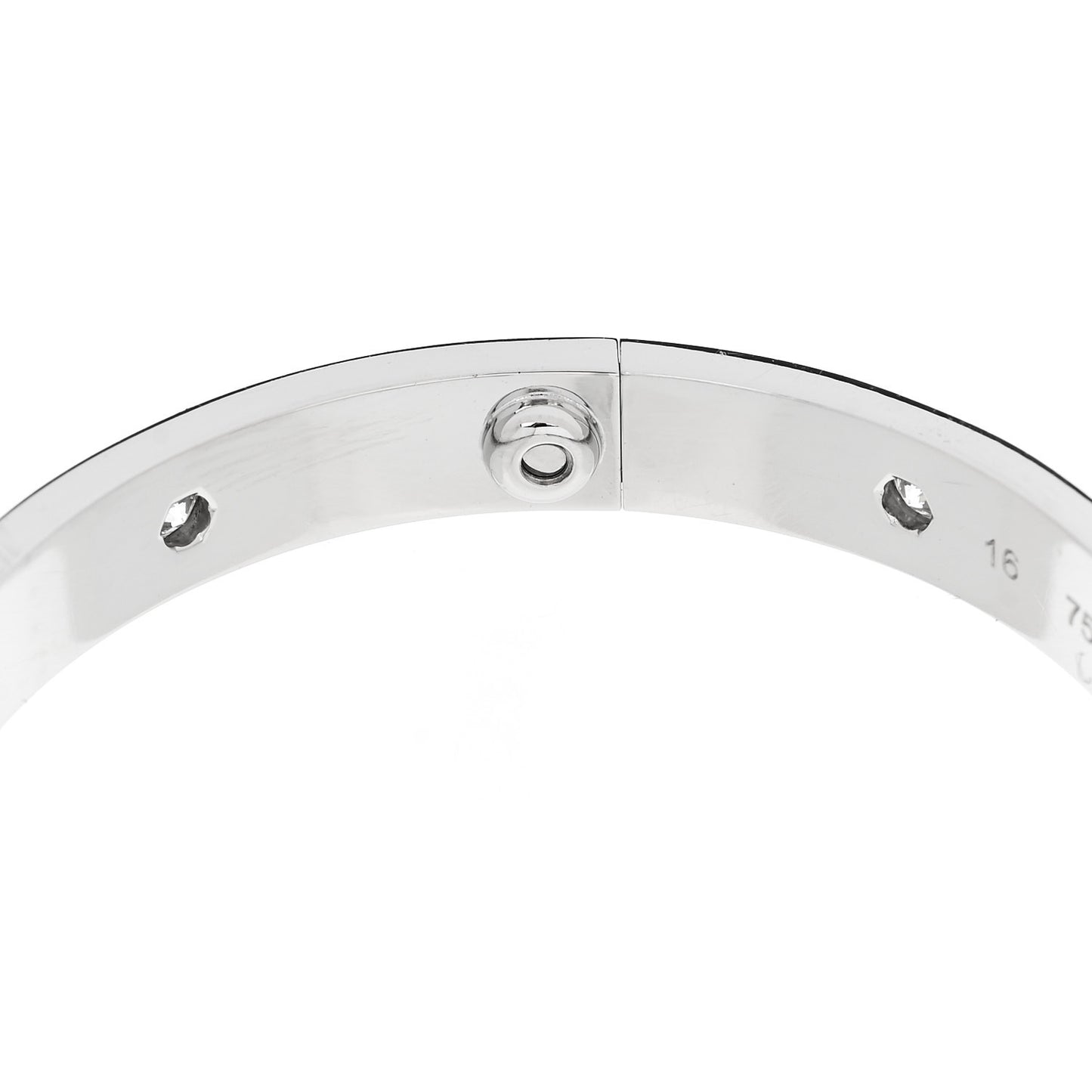 18K White Gold 10 Diamond LOVE Bracelet 16