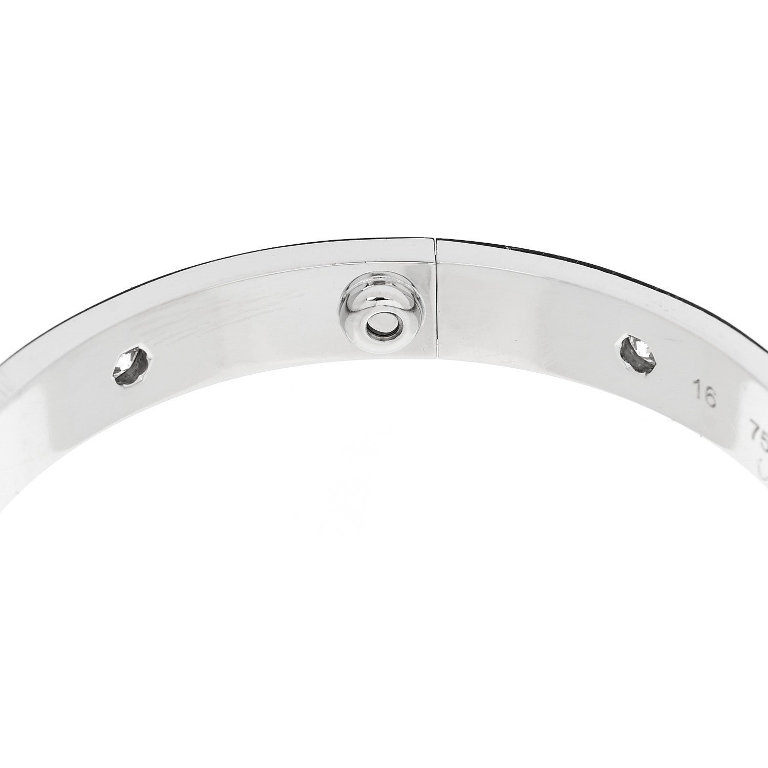Cartier 18K White Gold 10 Diamond LOVE Bracelet 16 7 of 7