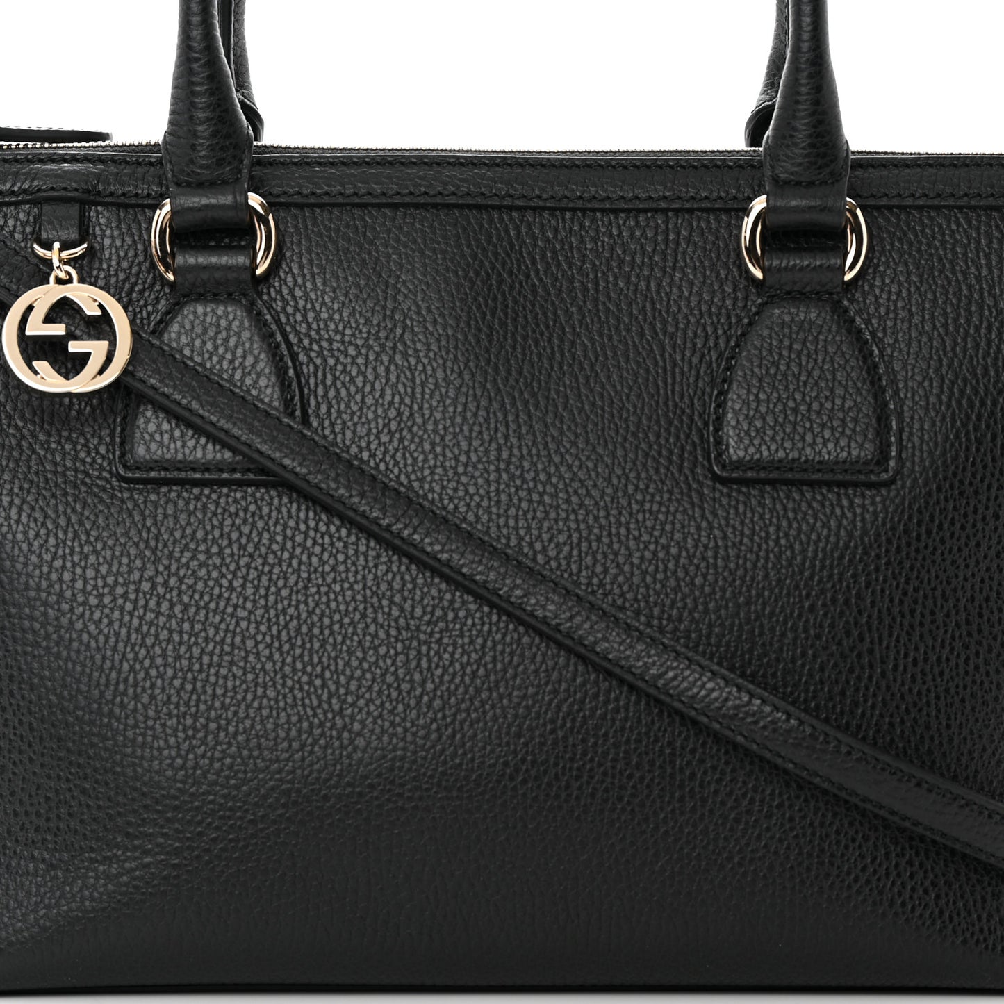 Dollar Calfskin GG Charm Satchel Black