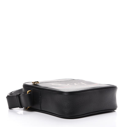 Gucci Grained Calfskin Logo Messenger Bag Black 3 of 12
