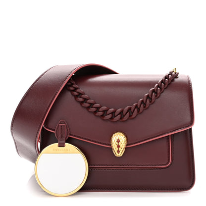 Bulgari Nappa Monochrome Serpenti Forever Maxi Chain Crossbody Bag Dark Red 1 of 9