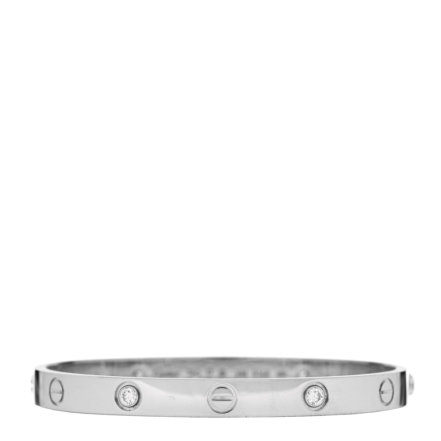 18K White Gold 4 Diamond Love Bracelet 17