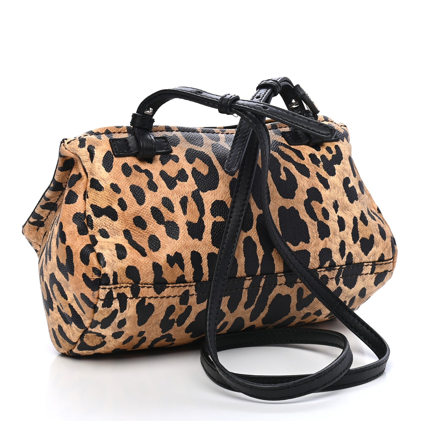 Calfskin Leopard Print Mini Pandora Multicolor
