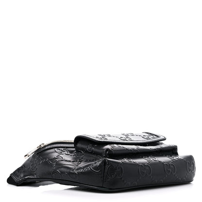 Gucci Calfskin GG Tennis Embossed Pocket Belt Bag Black 4 of 12