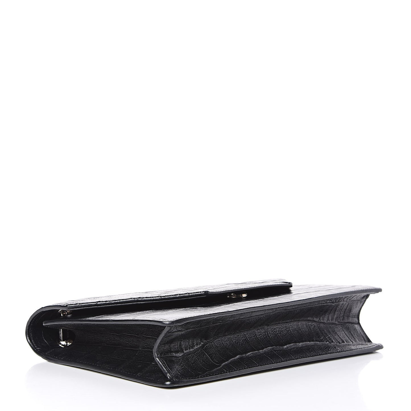 Calfskin Crocodile Embossed Medium Betty Black