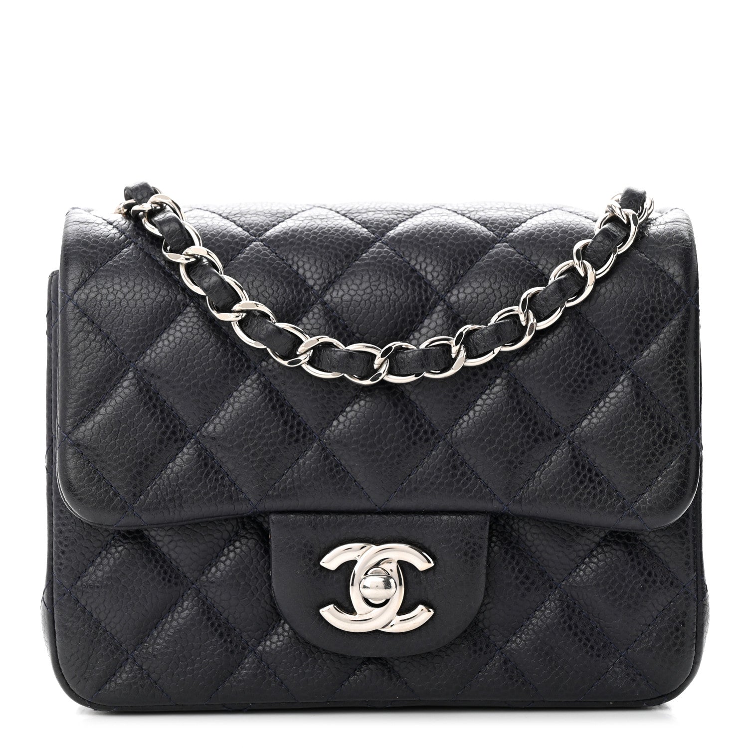 Chanel Caviar Quilted Mini Square Flap Navy 1 of 12