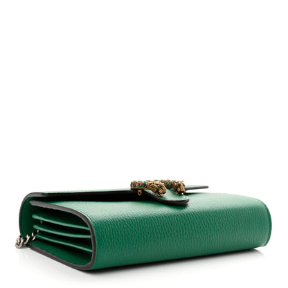 Gucci Calfskin Mini Dionysus Chain Wallet Emerald 4 of 11