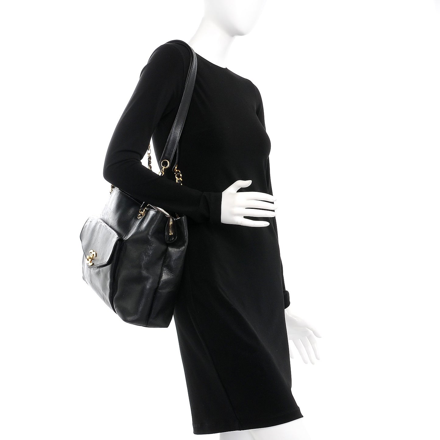Lambskin Shoulder Bag Black