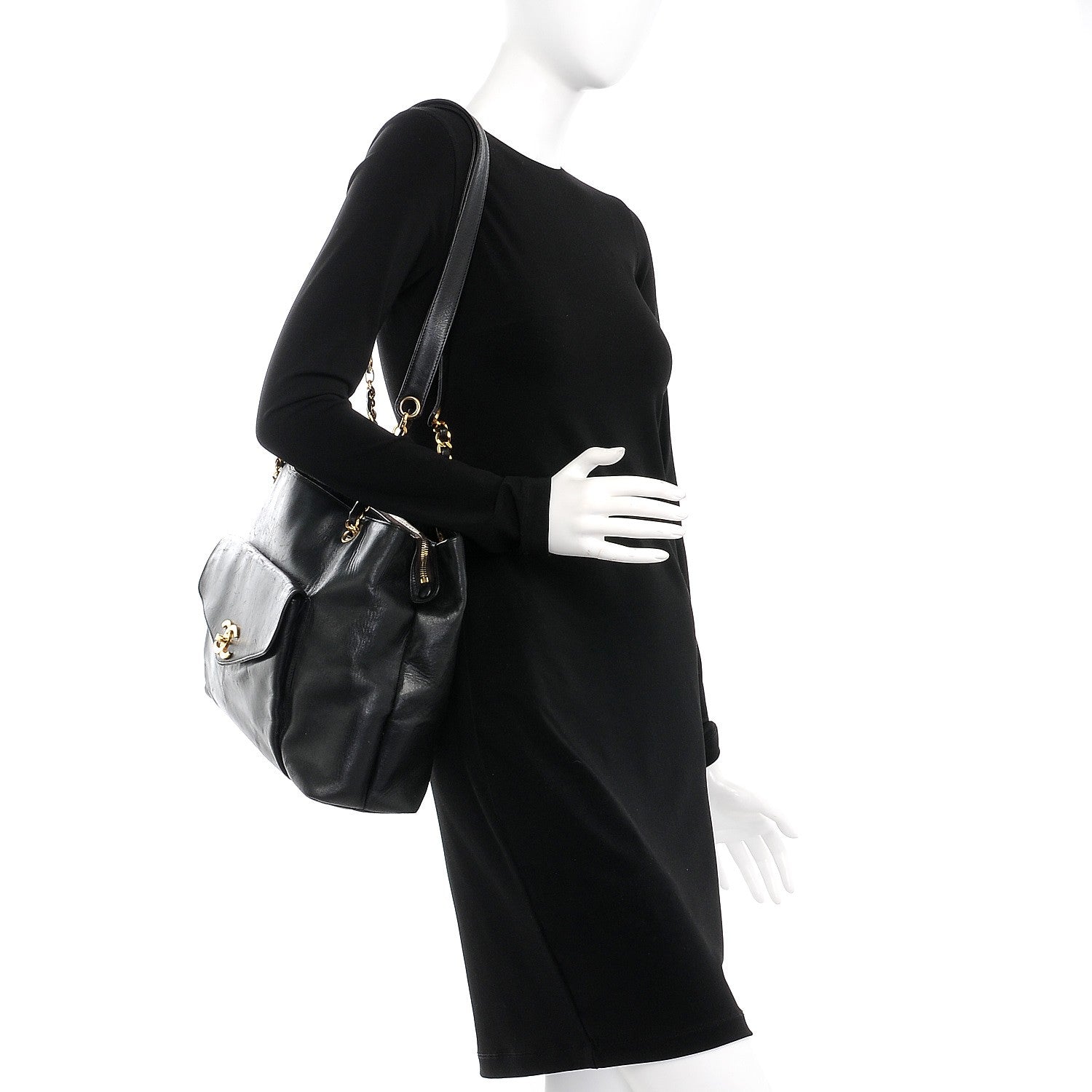 Chanel Lambskin Shoulder Bag Black 2 of 14