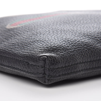 Gucci Pebbled Calfskin Medium Logo Portfolio Clutch Black 9 of 10
