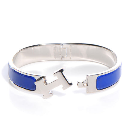 Hermes Narrow Enamel Clic Clac H Bracelet PM Royal Bleu 3 of 5