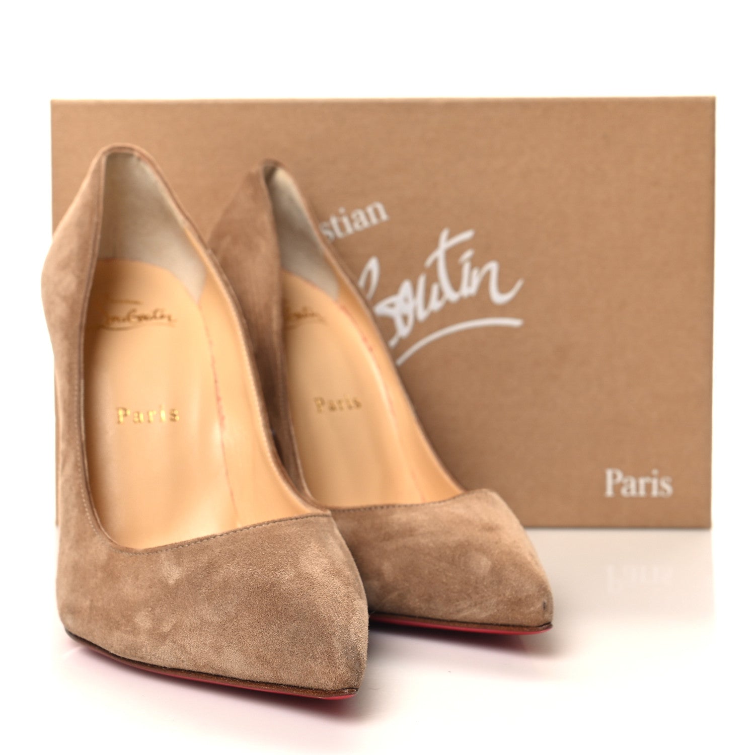 Christian Louboutin Veau Velours Pigalle Follies 100 Pumps 36.5 Fennec 8 of 8