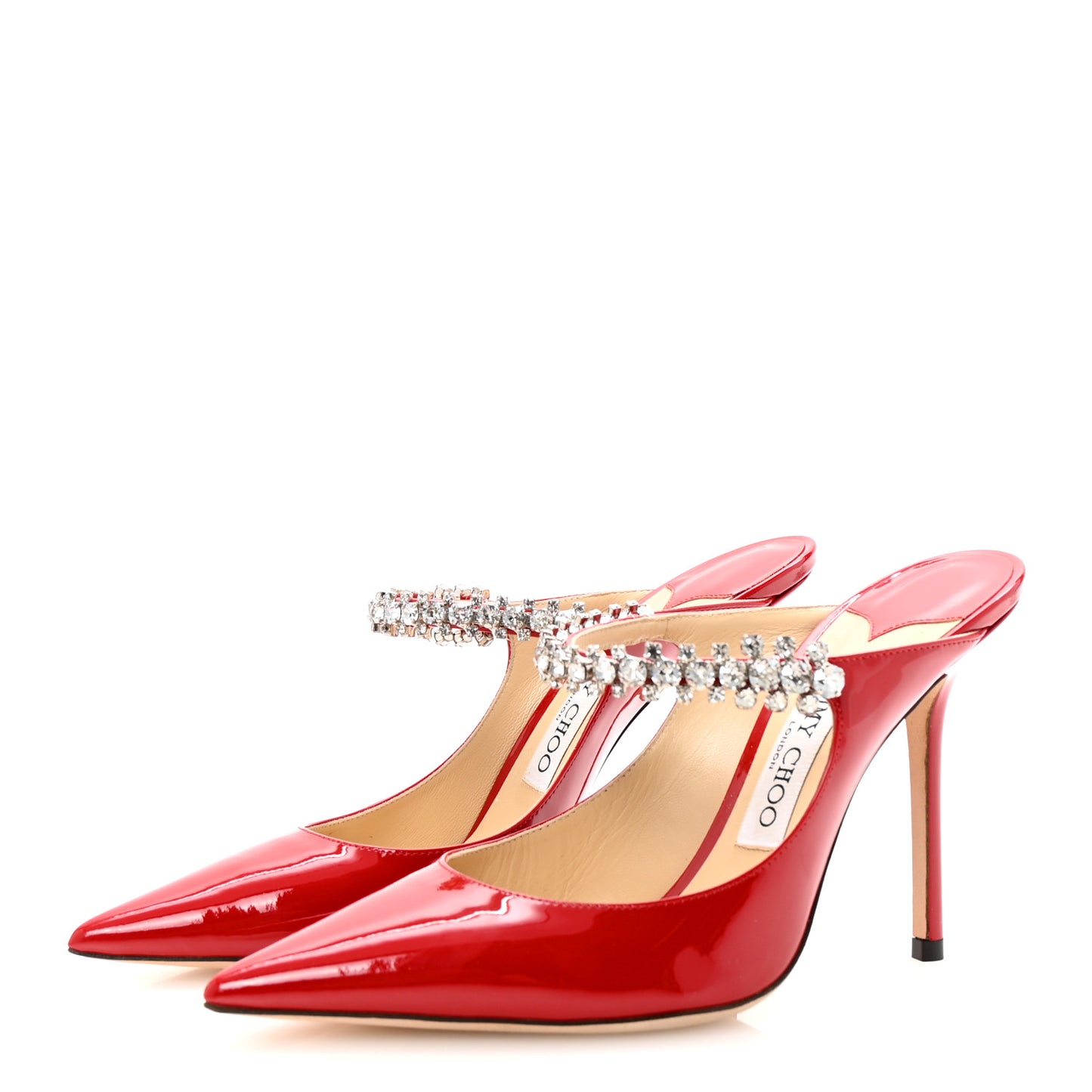 Patent Crystal Bing 100 Pumps 38 Red