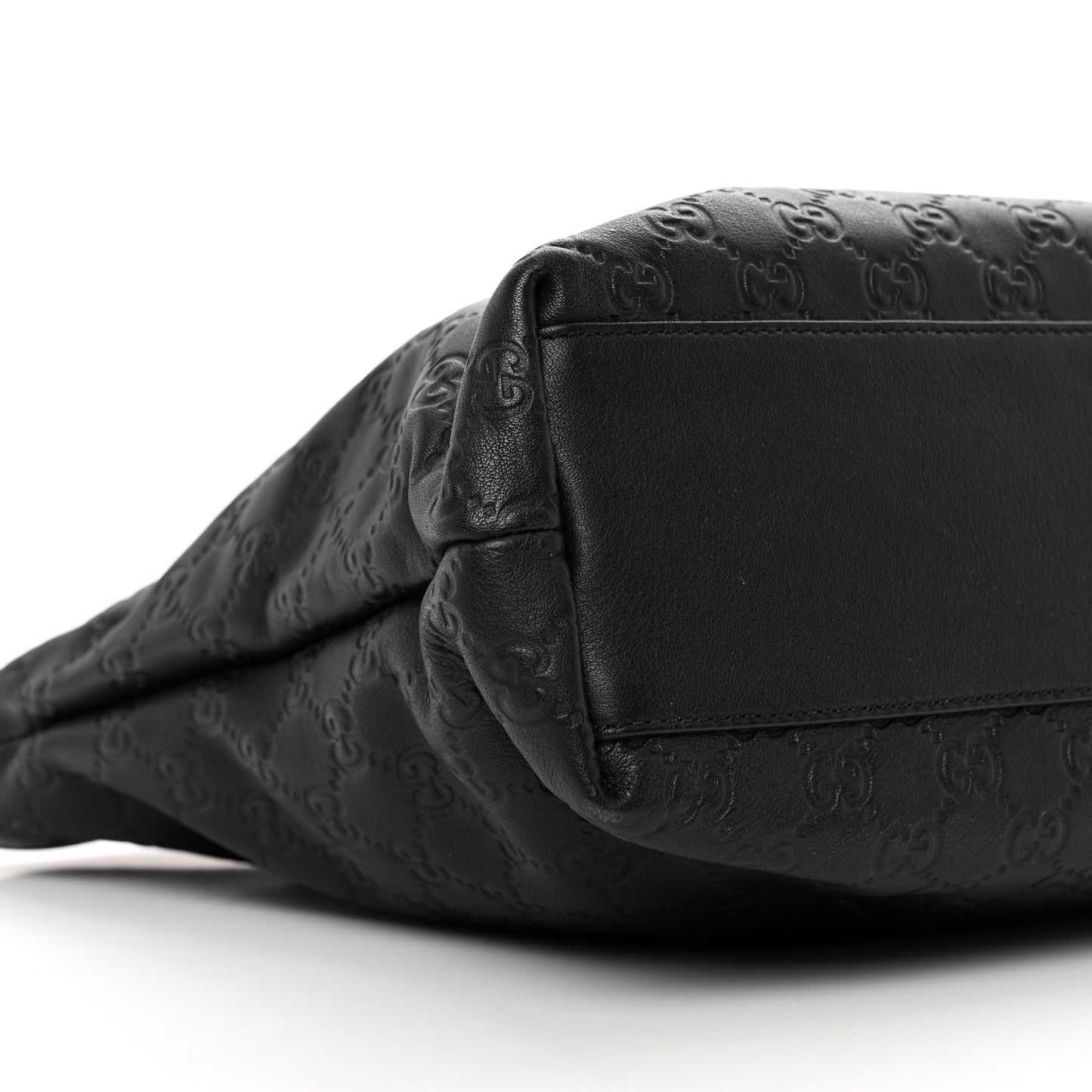 Guccissima Medium Zippered Shopping Tote Black