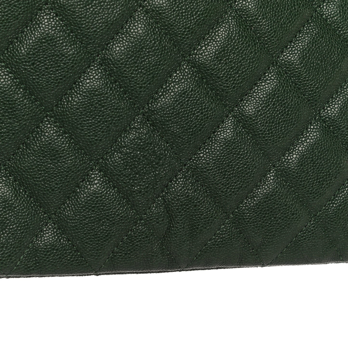 Caviar Quilted Medium Boy Cosmetic Case Green