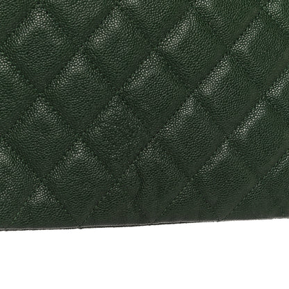 Chanel Caviar Quilted Medium Boy Cosmetic Case Green 11 of 12