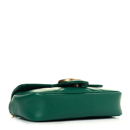 Gucci Calfskin Matelasse Super Mini GG Marmont Shoulder Bag Emerald Green 4 of 11