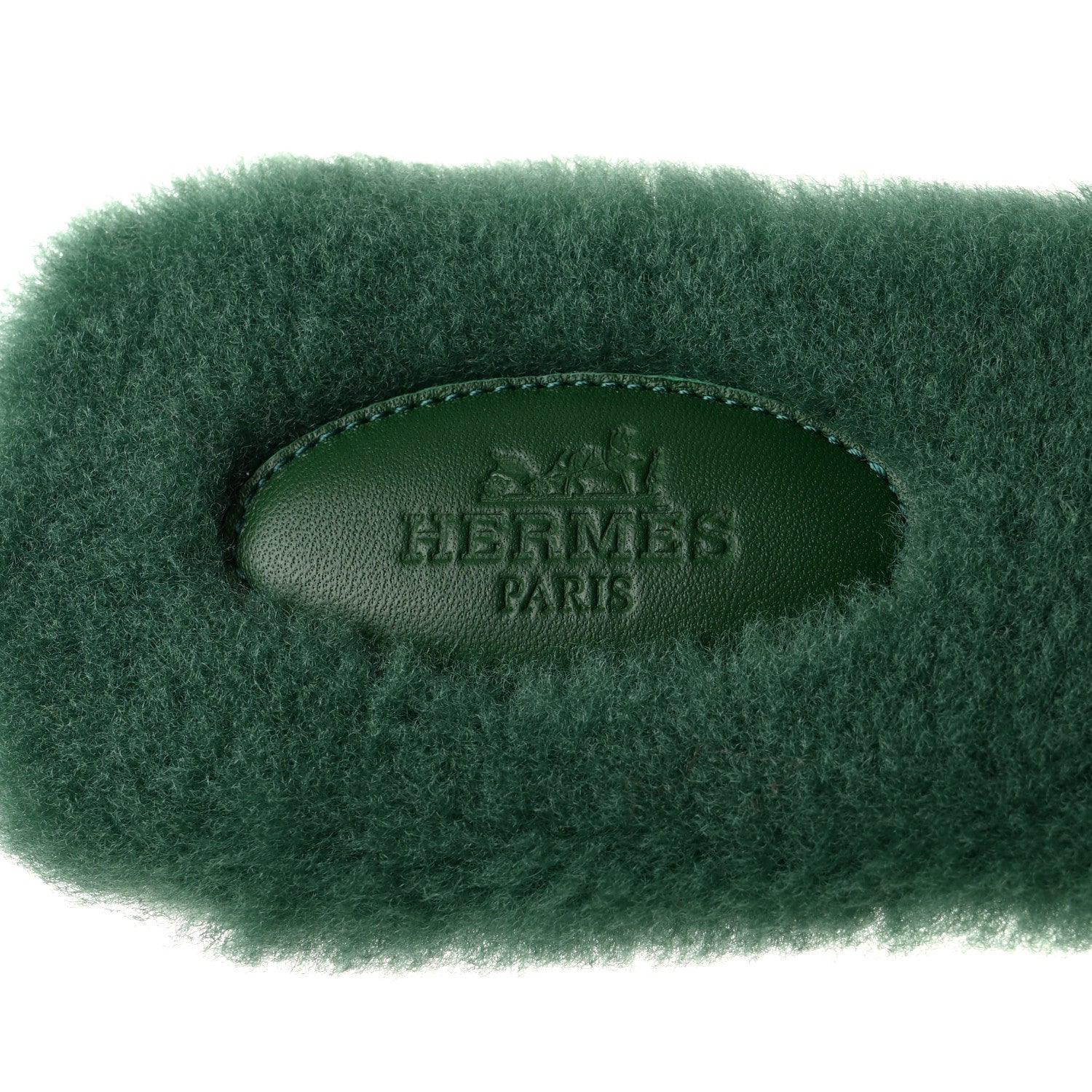 Hermes Woolskin Oran Sandals 41 Vert Anglais 6 of 8