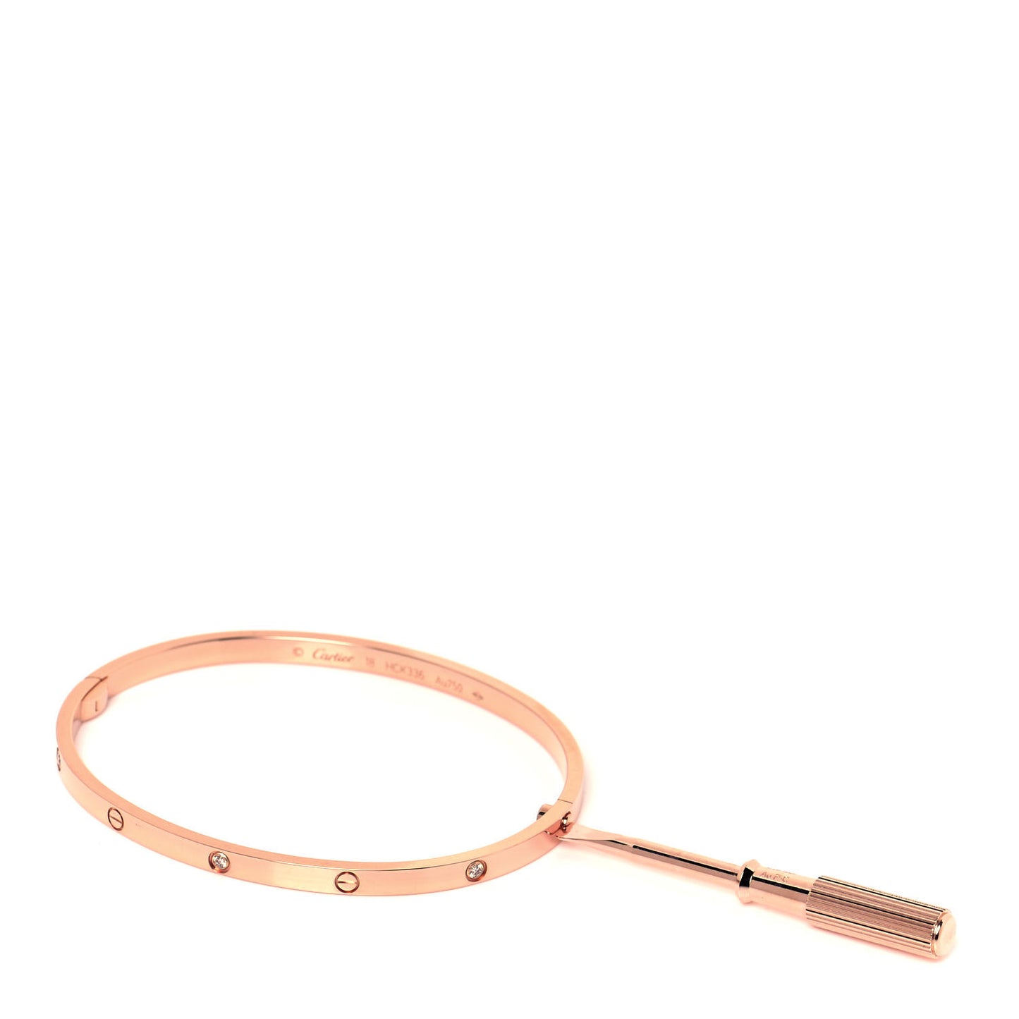 18K Pink Gold 6 Diamond Small LOVE Bracelet 18