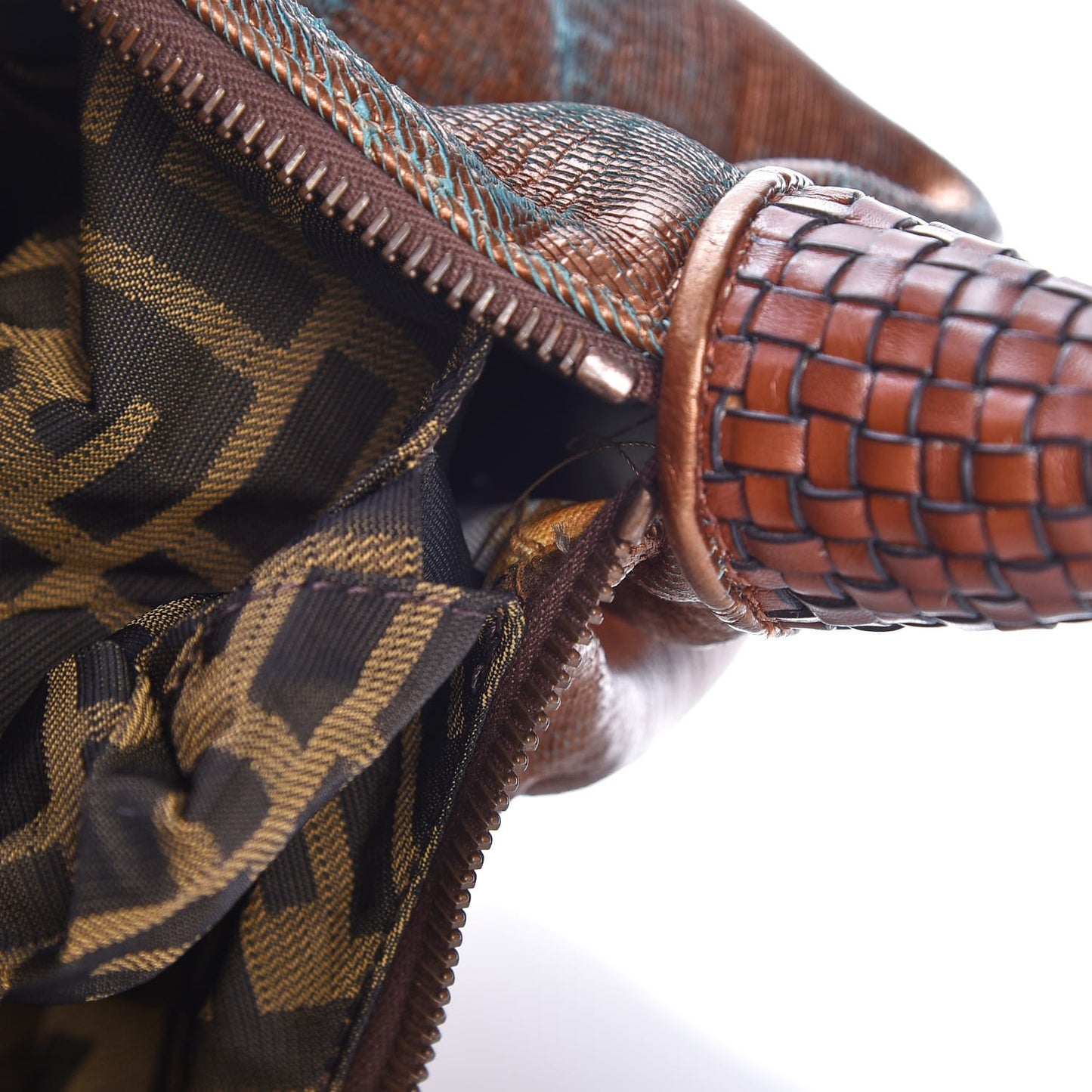 Nappa Fortuny Hologram Spy Hobo Bag Tobacco Oro Ambrato
