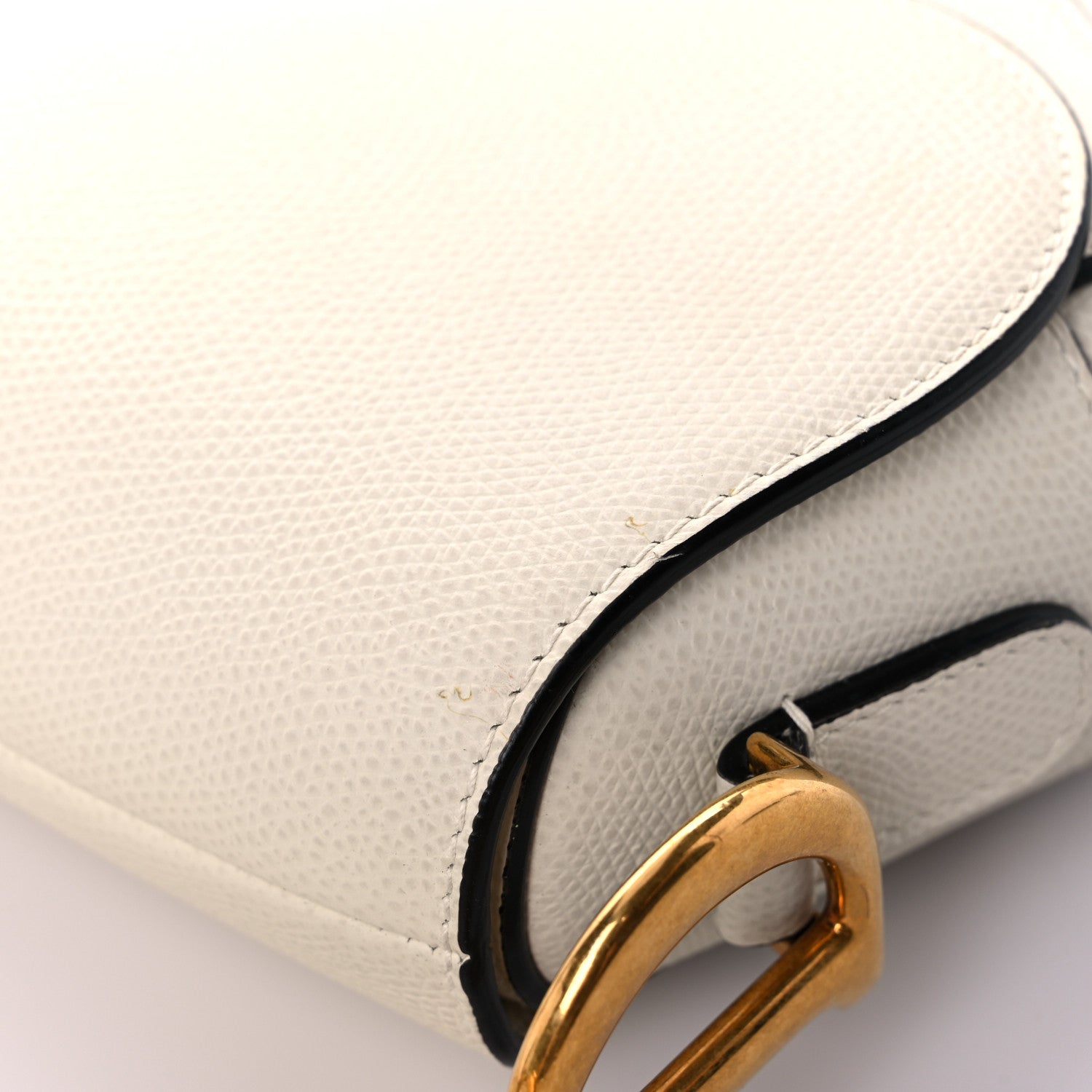 Christian Dior Grained Calfskin Saddle Bag White 16 of 18