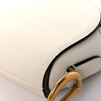 Christian Dior Grained Calfskin Saddle Bag White 16 of 18