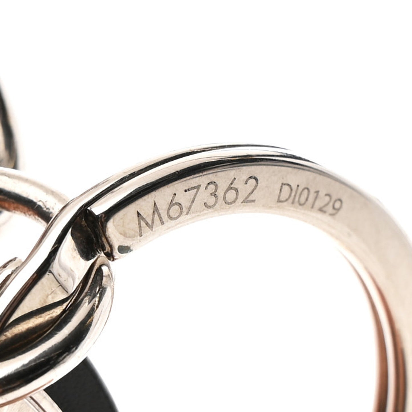 LV Cut Circle Key Holder Silver