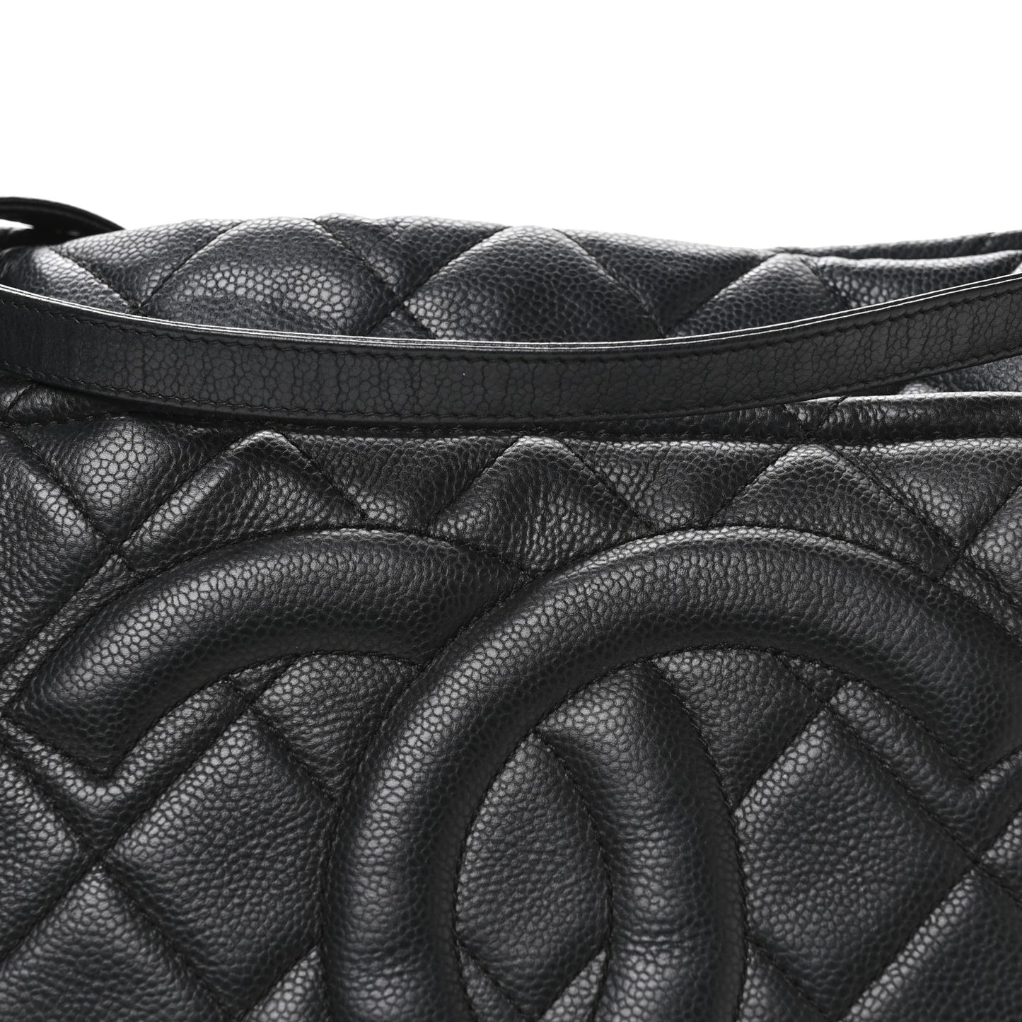 Caviar Quilted Timeless CC Soft Tote Black