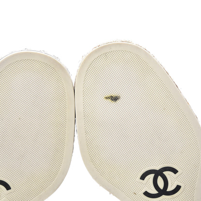 Chanel Raffia Lace Up Wedge Espadrilles 37 Beige 15 of 15