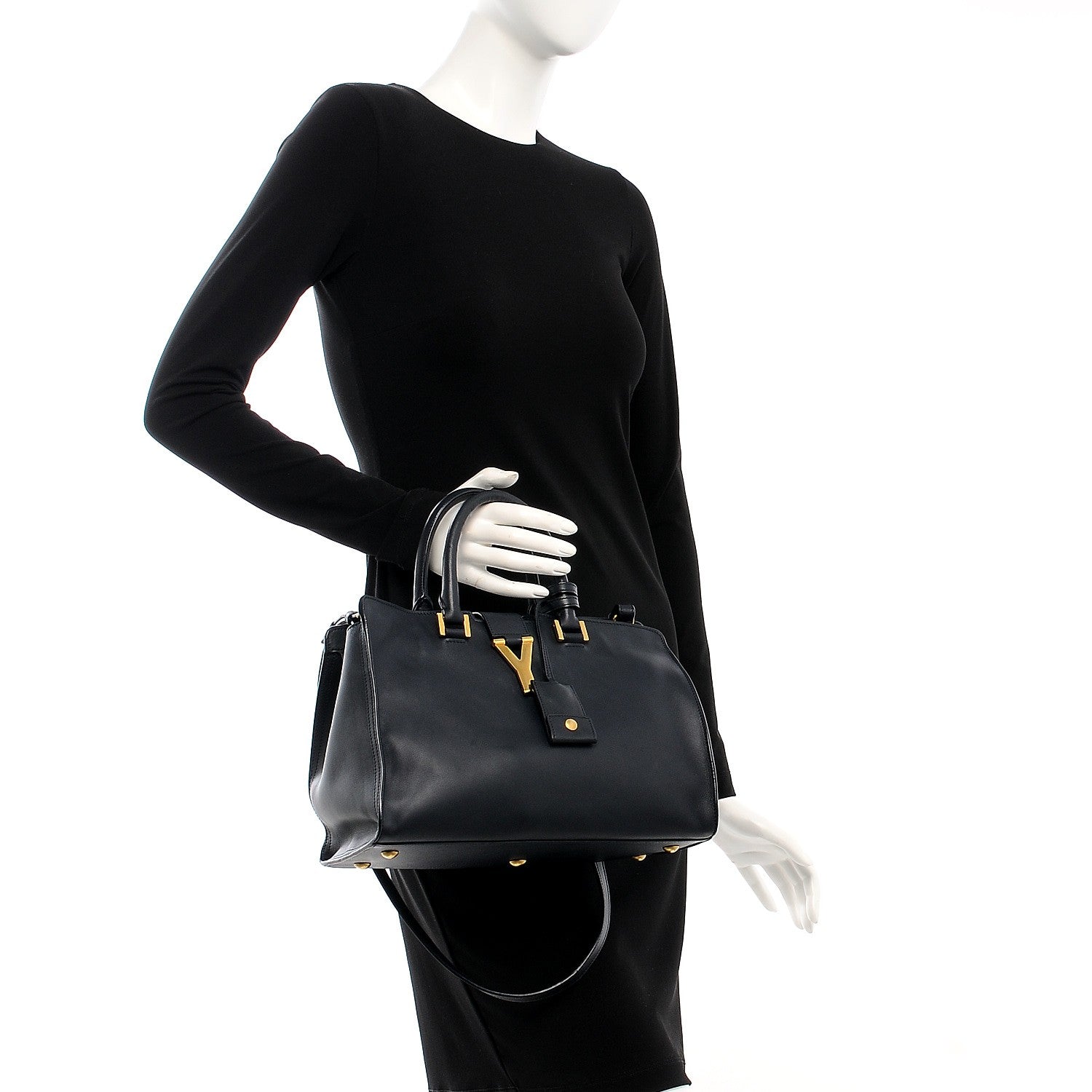Saint Laurent Calfskin Small Classic Y Cabas Navy Blue 3 of 13
