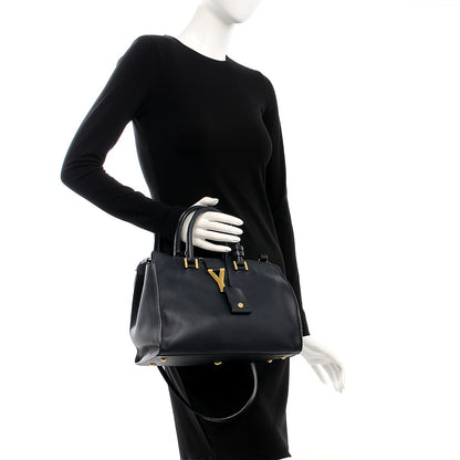Saint Laurent Calfskin Small Classic Y Cabas Navy Blue 3 of 13