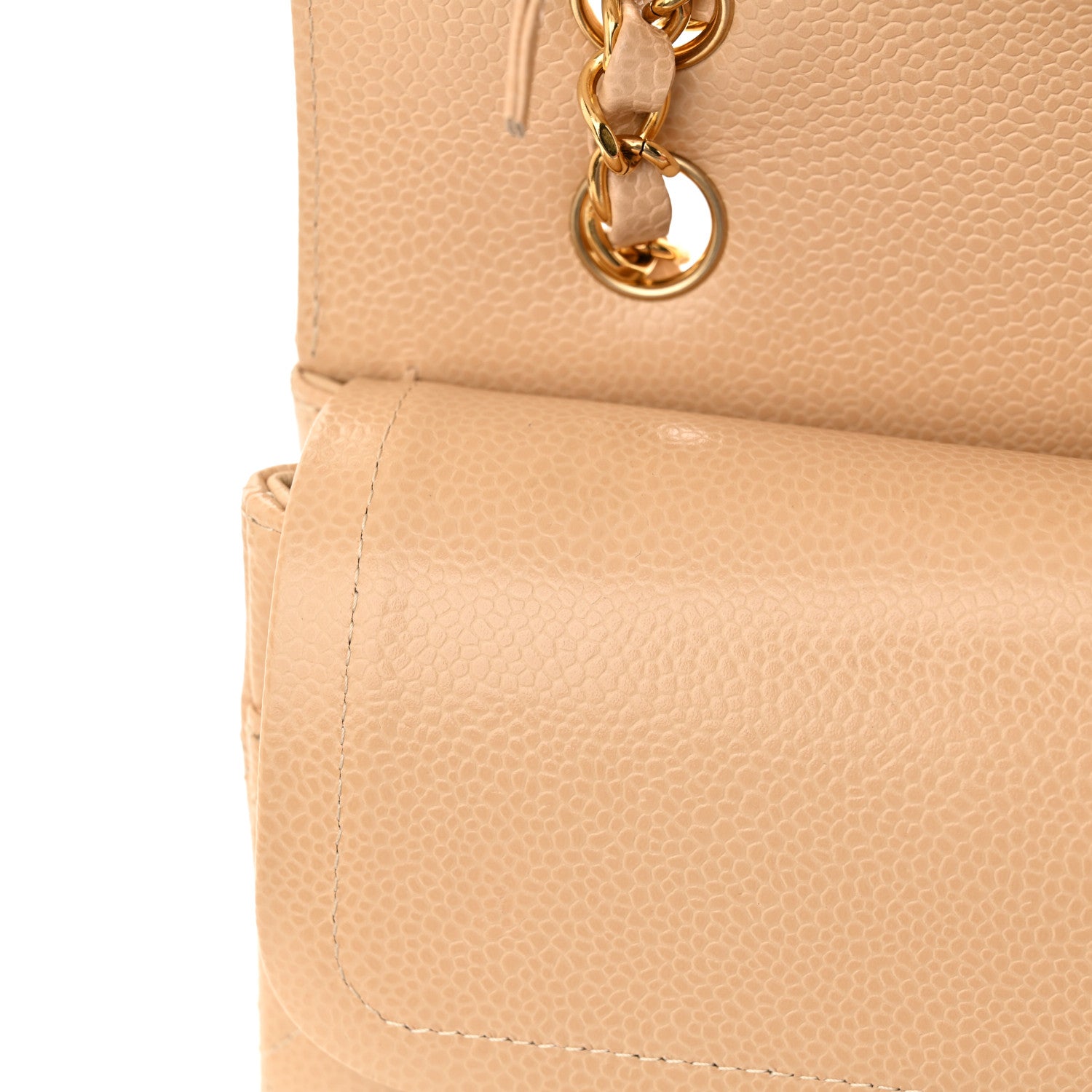 Chanel Caviar Quilted Medium Double Flap Beige Clair 12 of 13