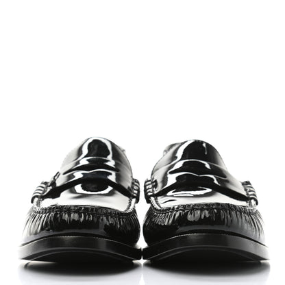 Saint Laurent Patent Calfskin Penny Loafers 41 Black 2 of 8