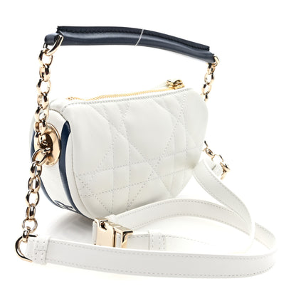Christian Dior Lambskin Cannage Micro Dior Vibe Hobo Bag White 2 of 8