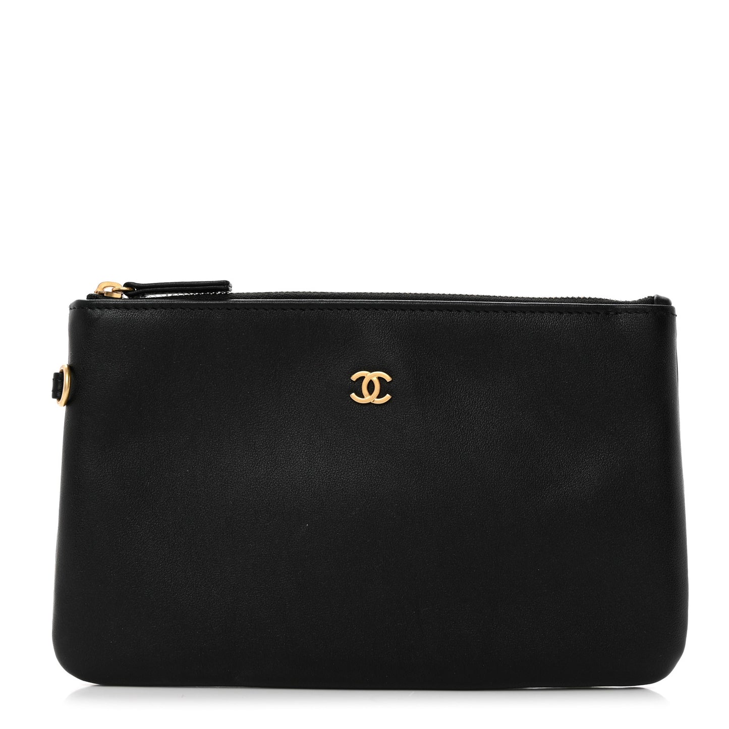 Shiny Calfskin Chanel 22 Removable Pouch Black