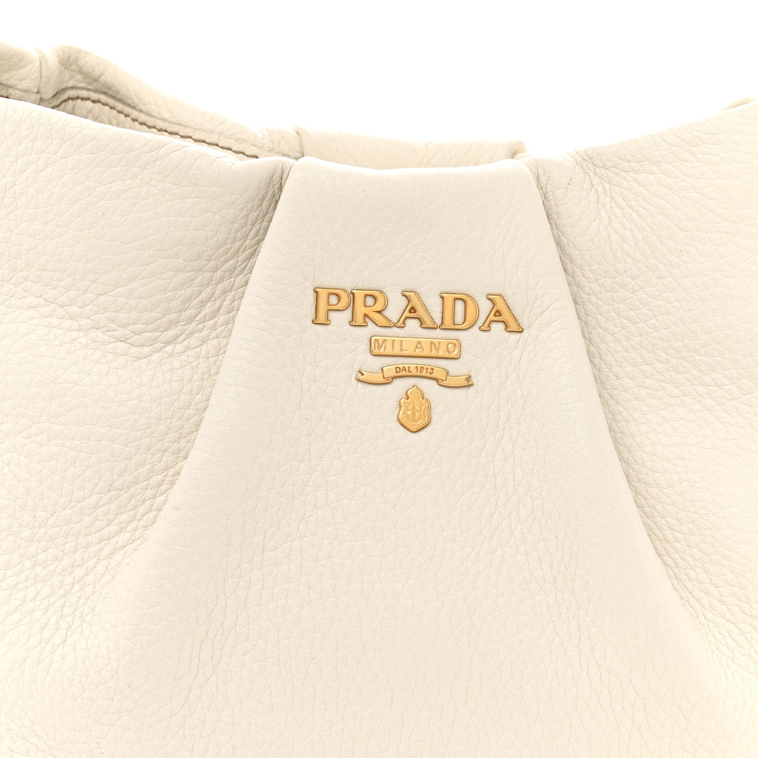 Prada Cervo Pleats Small Shoulder Bag Talco 8 of 15