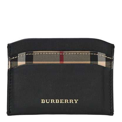 Burberry Calfskin Horseferry Check Izzy Card Case Black 1 of 12